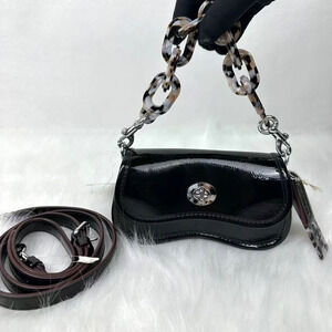 Coach Mini Wavy Dinky Bag Crossbody In Coachtopia Leather Black CQ853 NWT
